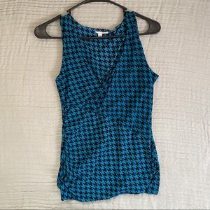 Halogen V-neck Houndstooth Blouse